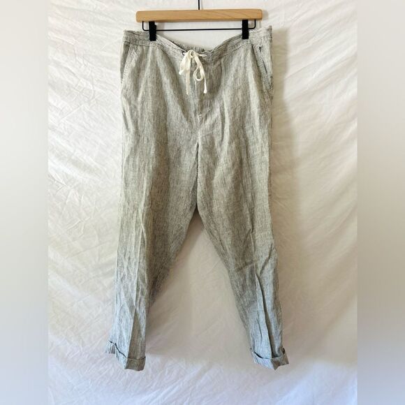 Caslon Pants Women’s Linen Blend Drawstring Beach Lounge Casual Large - Picture 1 of 10